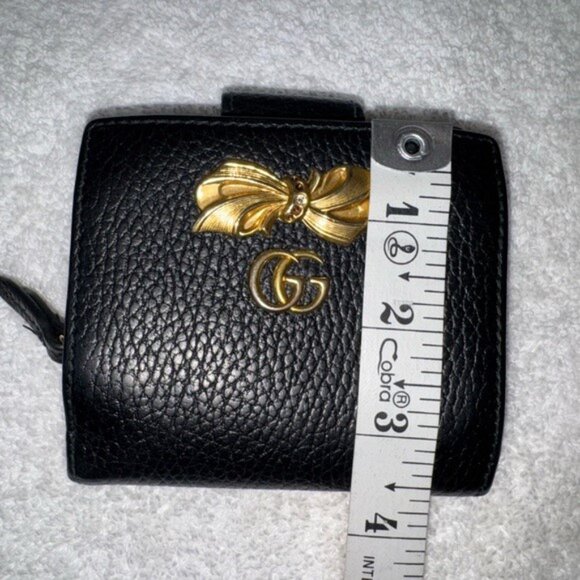 GUCCI MARMONT Bow GG Black Leather BI-FOLD WALLET - Picture 4 of 15